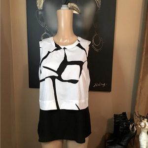 Ivanka Trump Sleeveless Black/White Top - Size 6